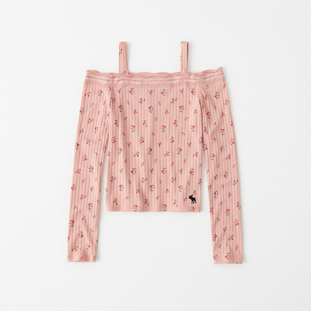 ribbed off-the-shoulder top