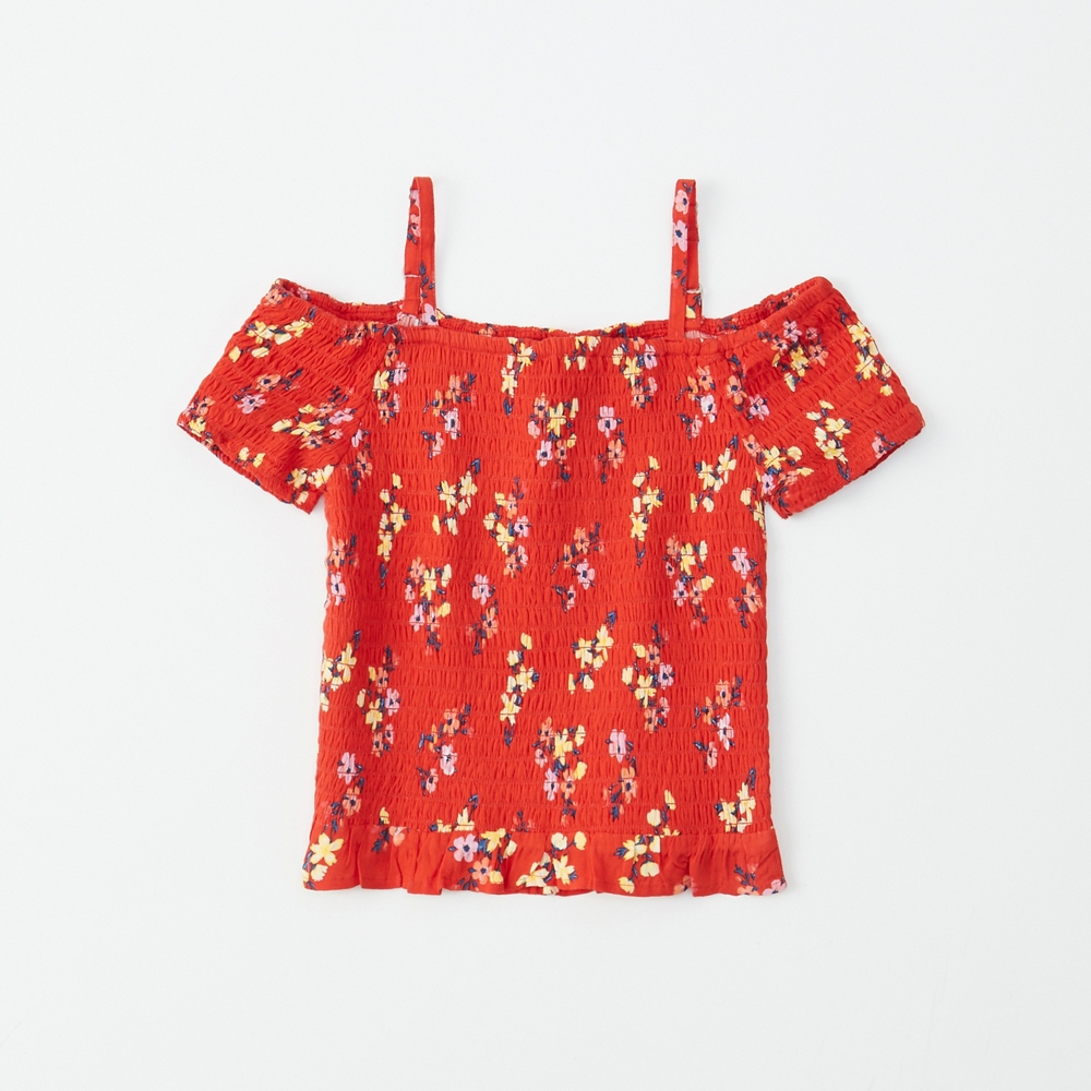 off-the-shoulder pattern top