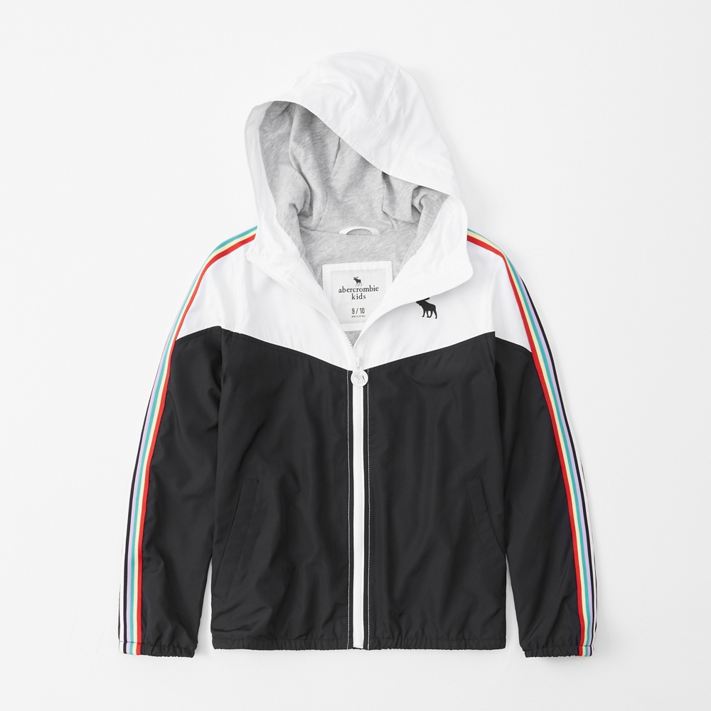 rainbow stripe windbreaker