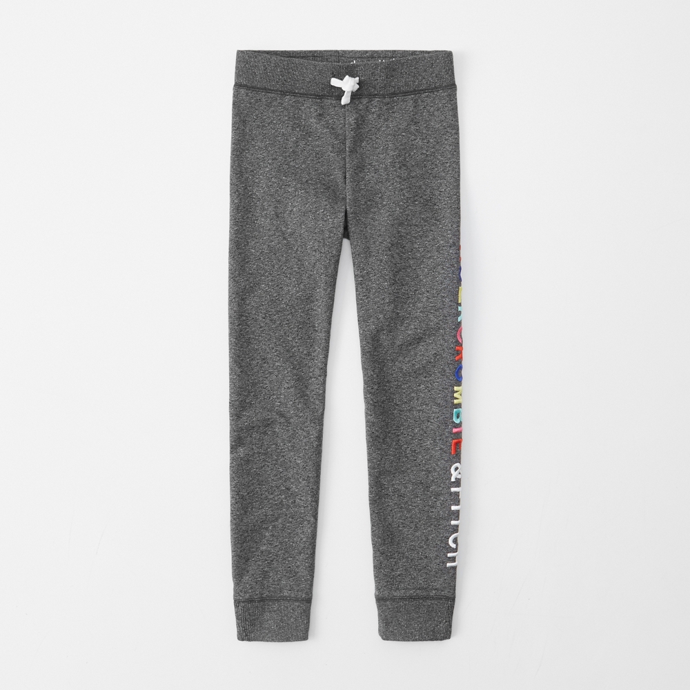 embroidered logo fleece leggings