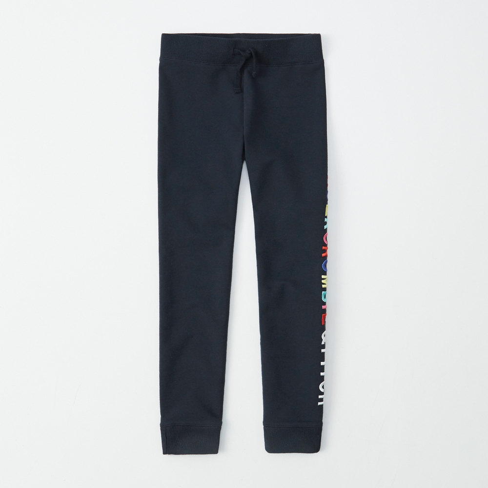 embroidered logo fleece leggings