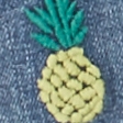 medium wash with fruit embroidery