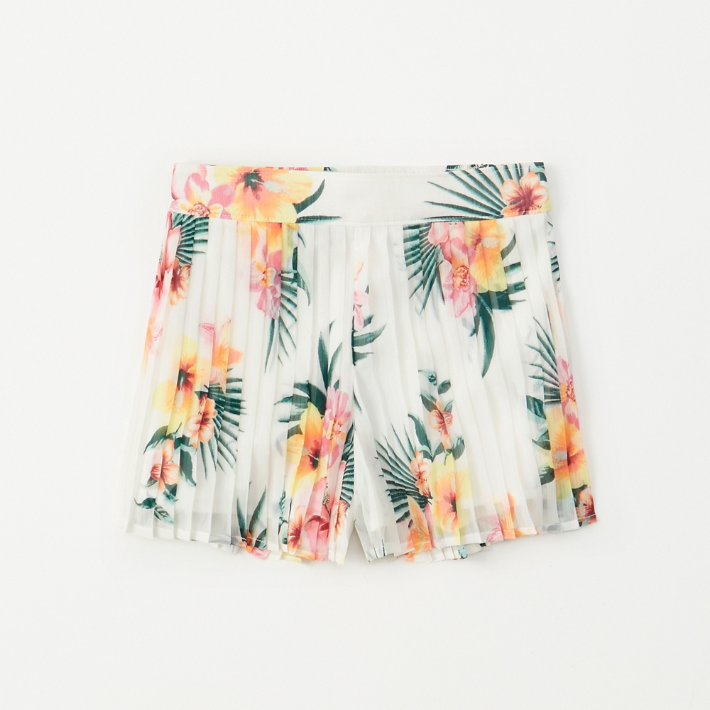 pleated chiffon shorts