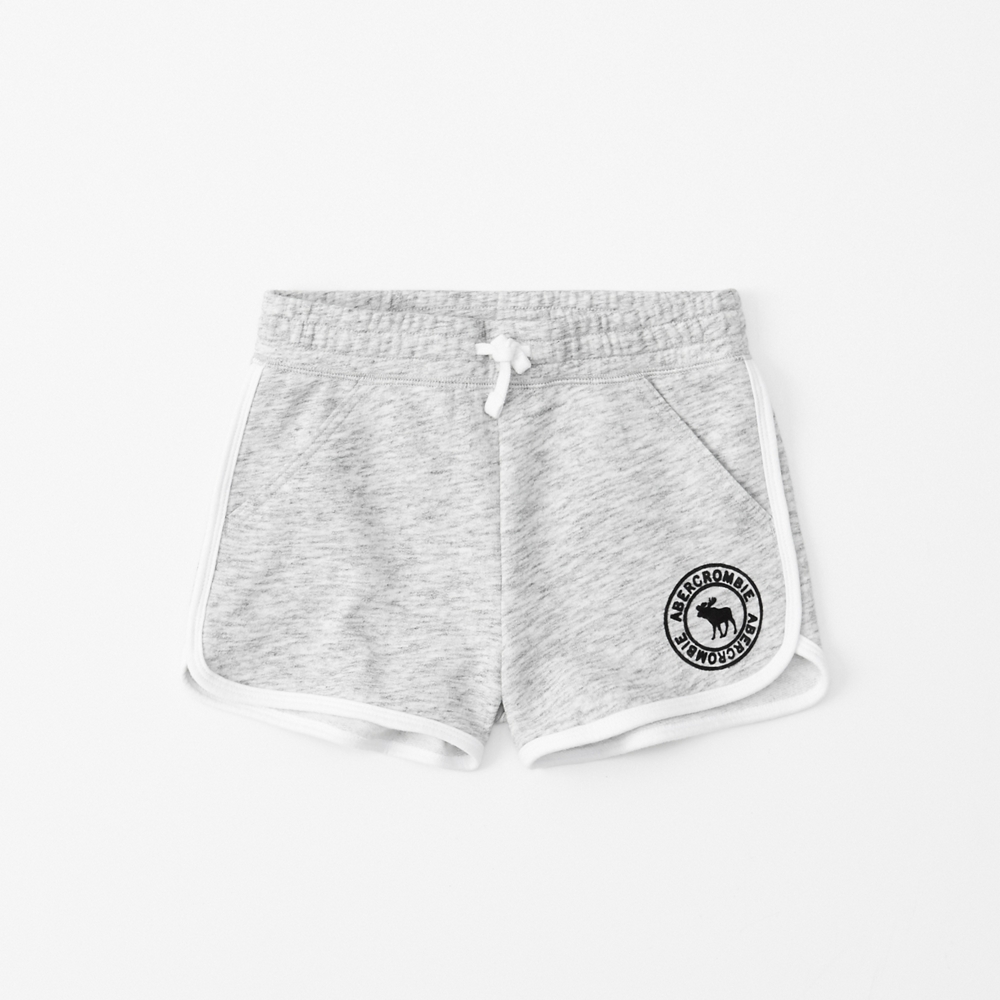 curved hem fleece shorts