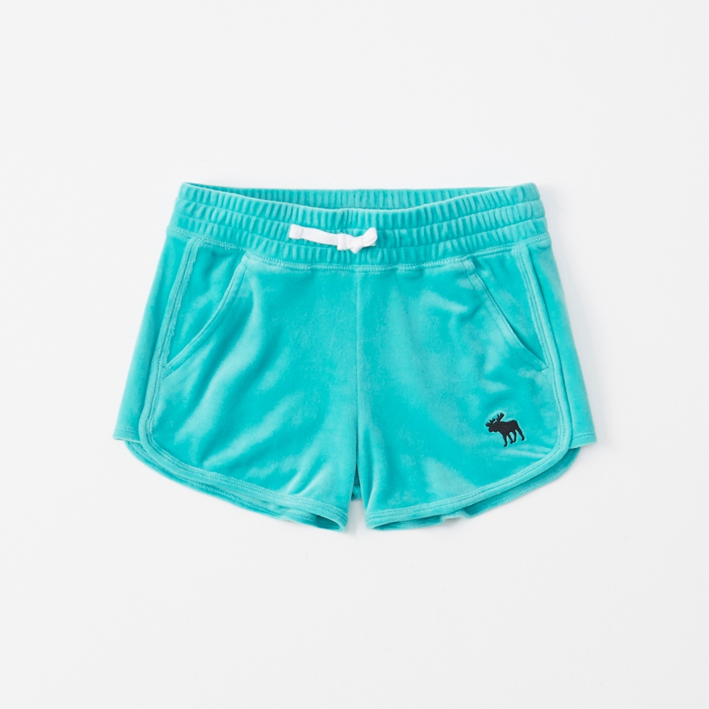 velour curved-hem shorts