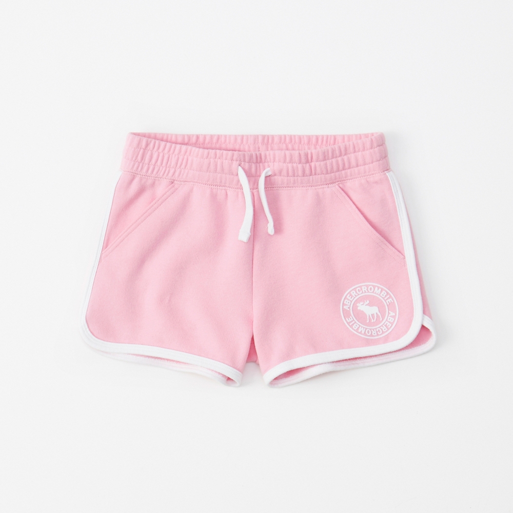 curved hem fleece shorts