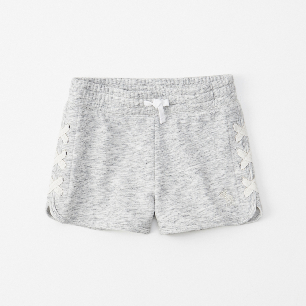 lace-up fleece shorts