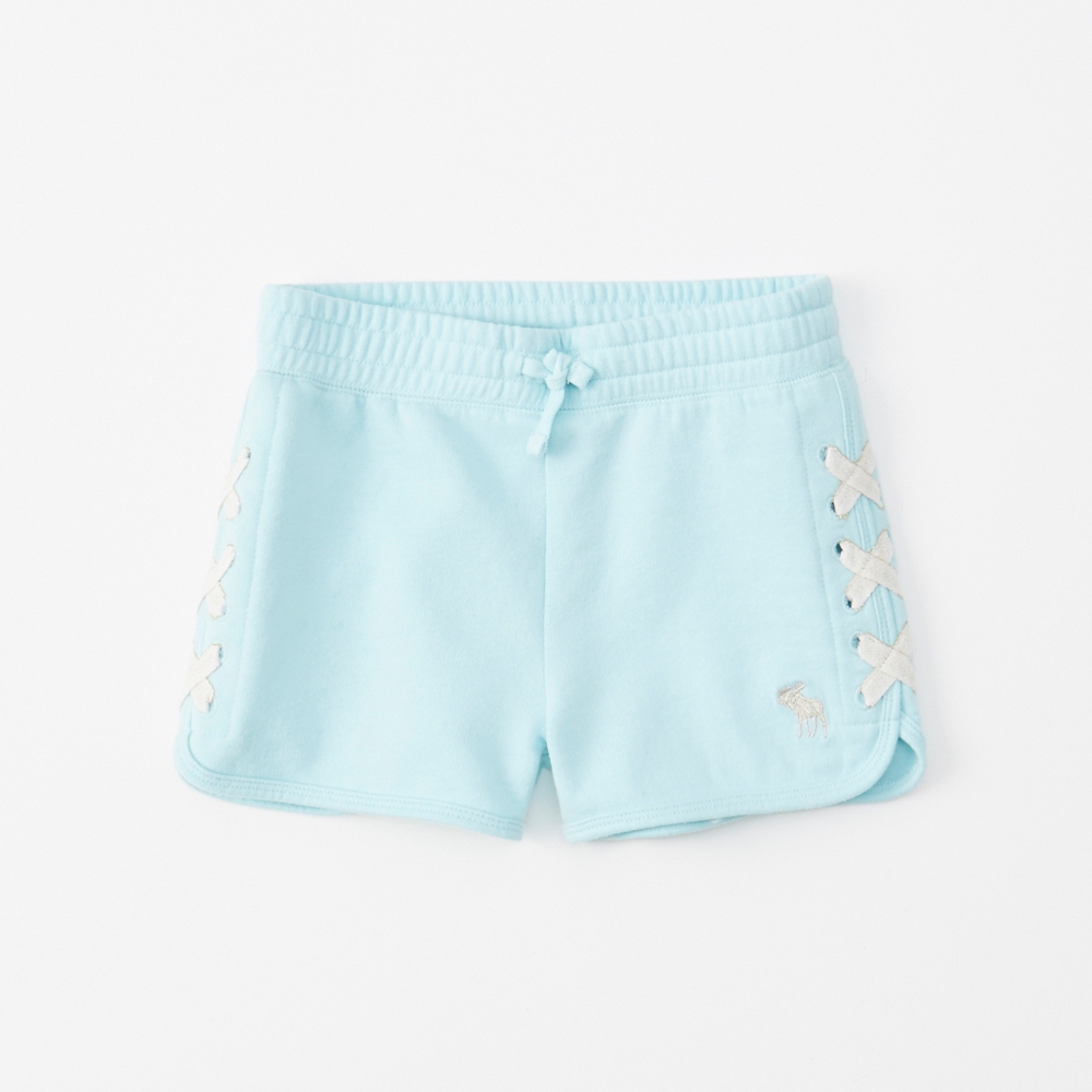 lace-up fleece shorts