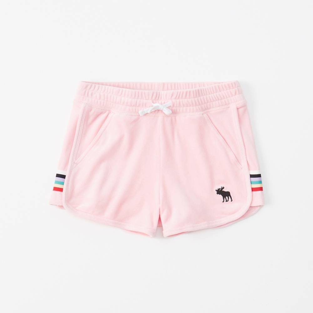 velour curved-hem shorts