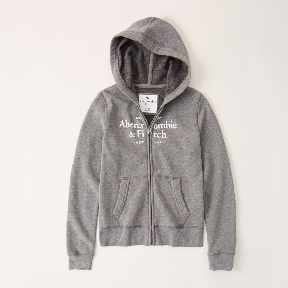 girls full-zip logo hoodie | girls tops 