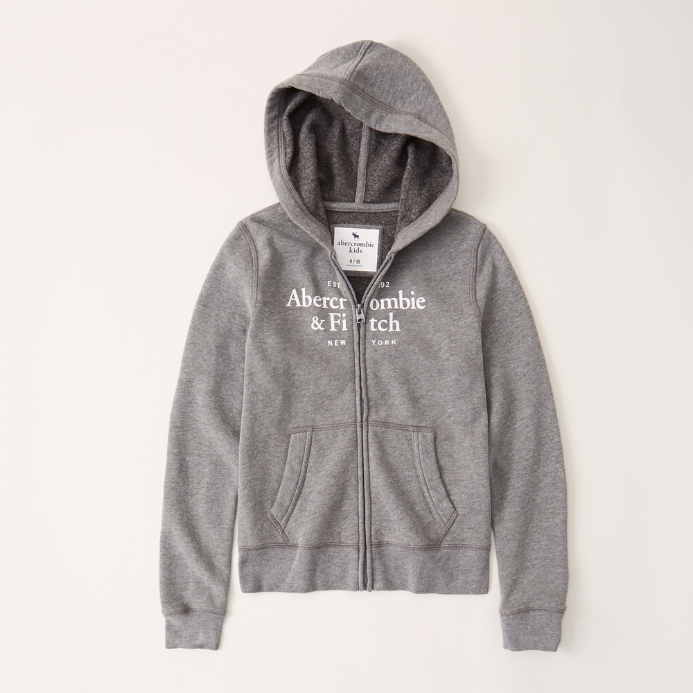 logo full zip hoodie abercrombie