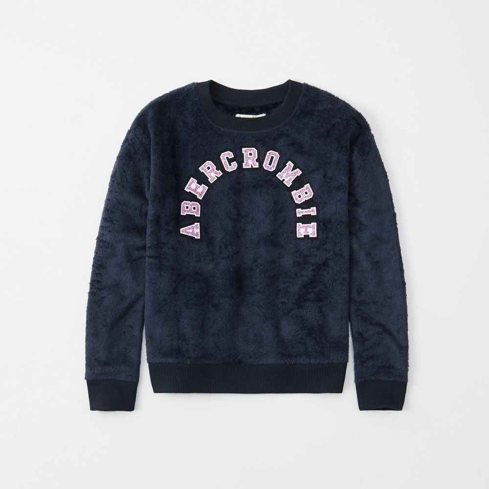 glitter logo crew sweatshirt