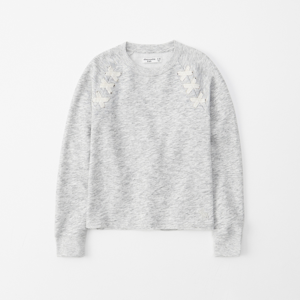 lace-up crew sweatshirt