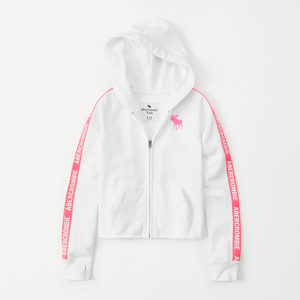 logo tape full-zip hoodie