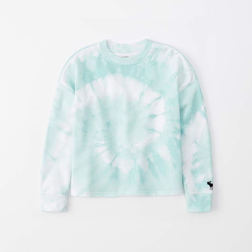 wash effect crew sweatshirt