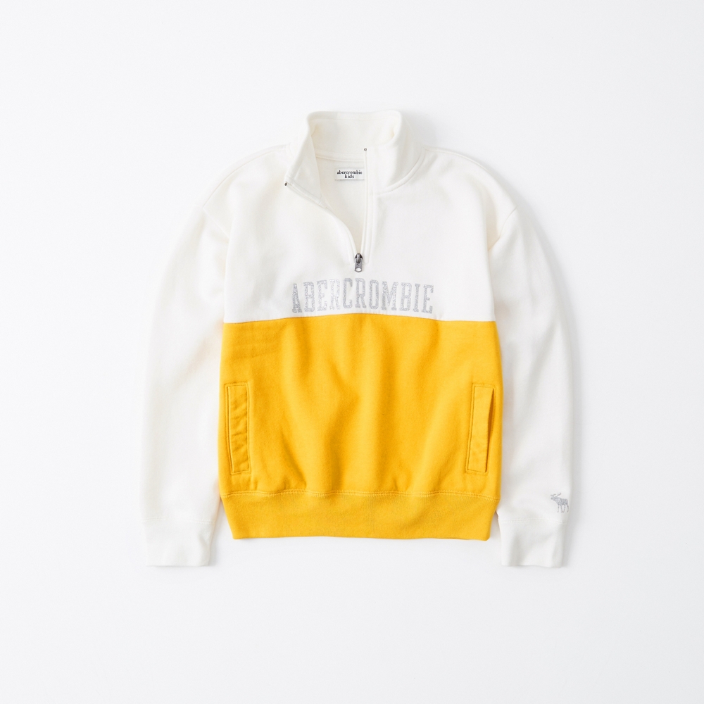 colorblock quarter-zip sweatshirt