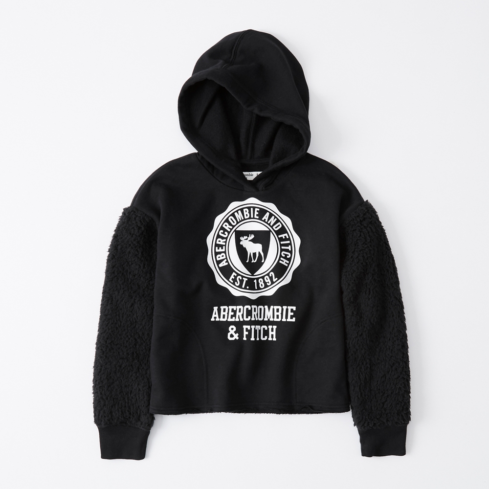 cozy-sleeve logo hoodie
