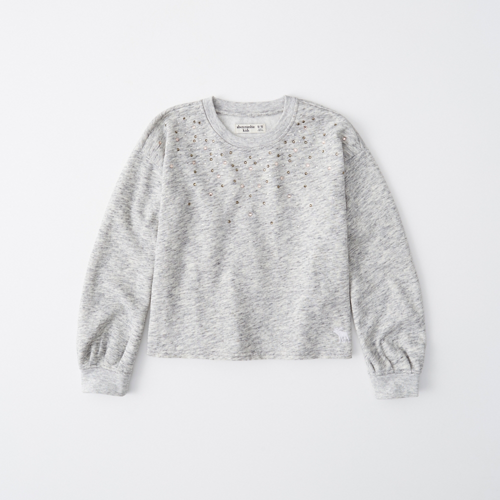 shine detail crew sweatshirt