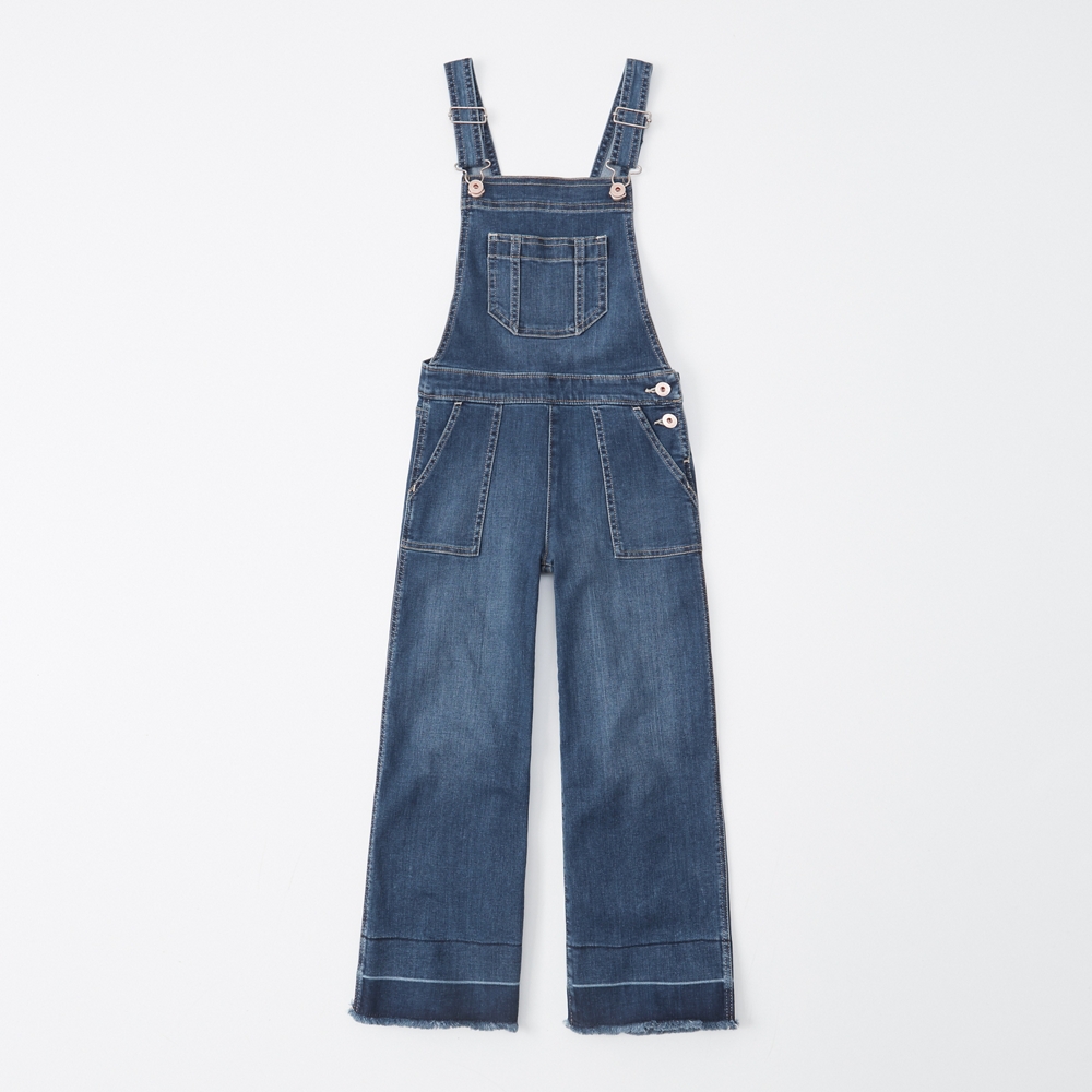 wide leg cropped overalls