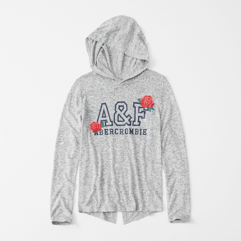 zip-back cozy logo hoodie