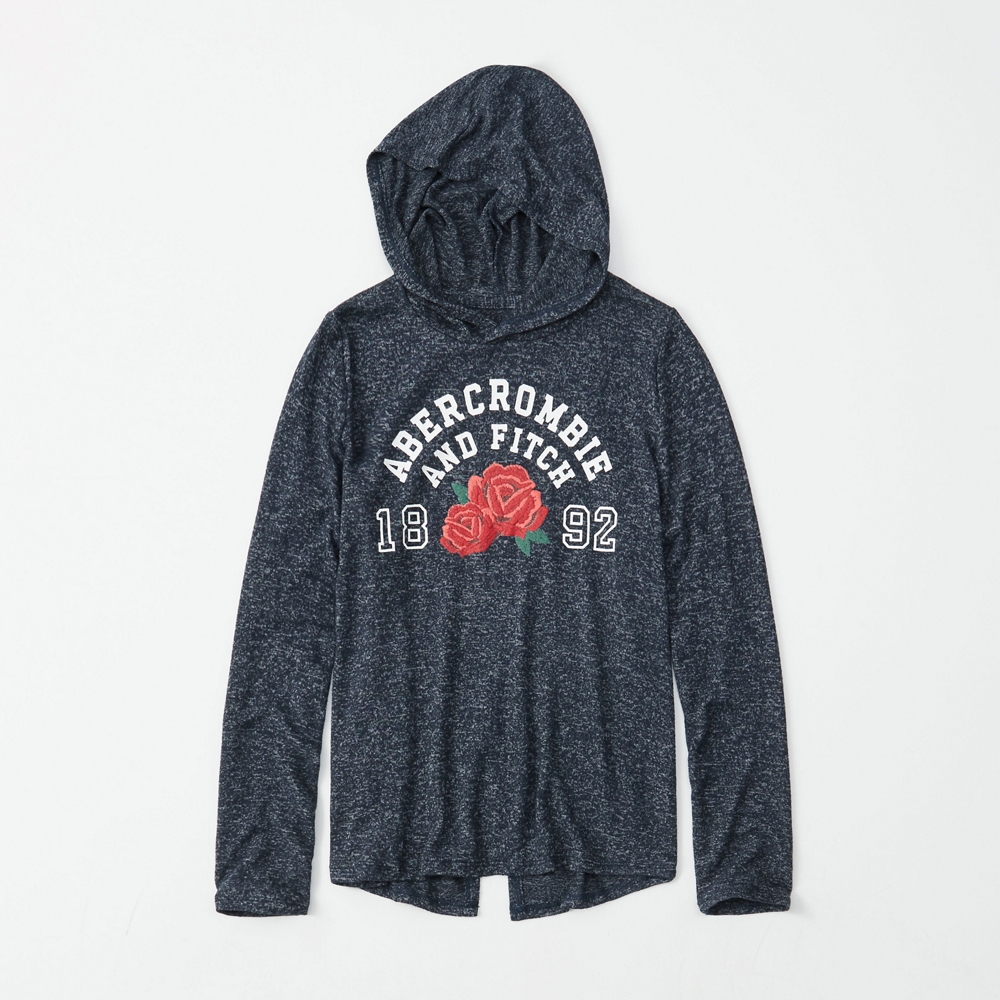 zip-back cozy logo hoodie