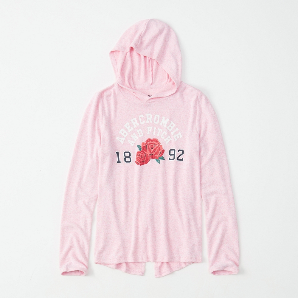 zip-back cozy logo hoodie