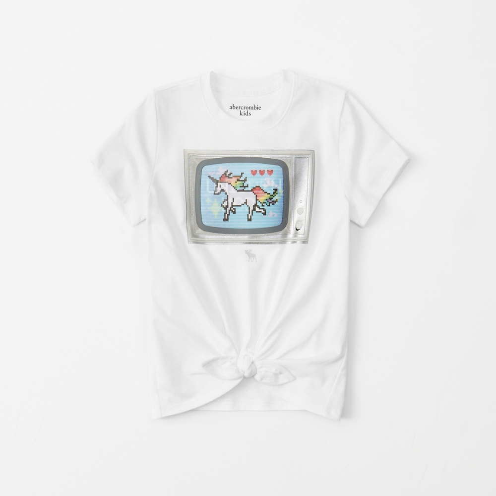 tie-front holographic tee