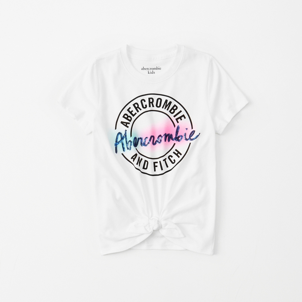 tie-front graffiti logo tee