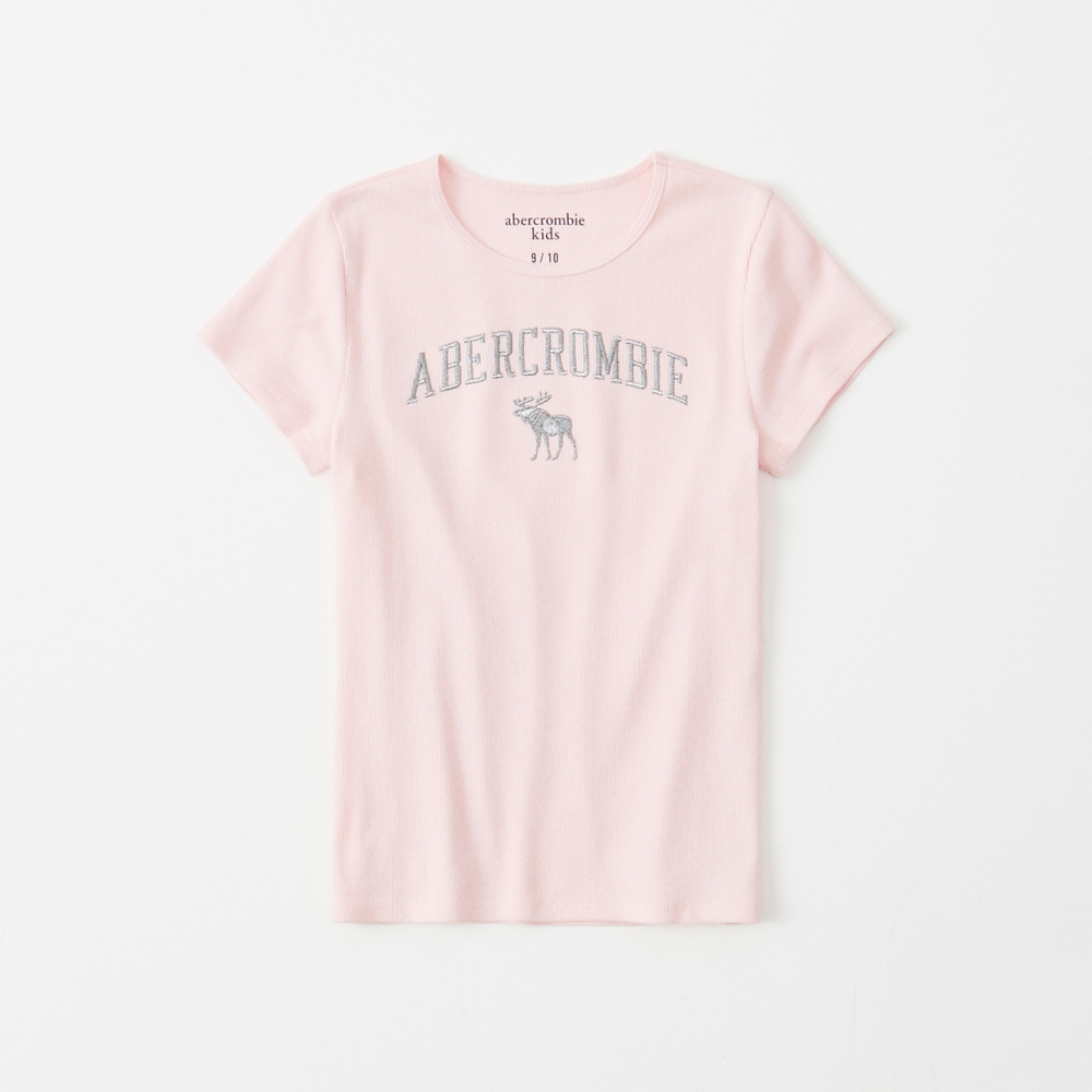 ribbed shiny logo tee