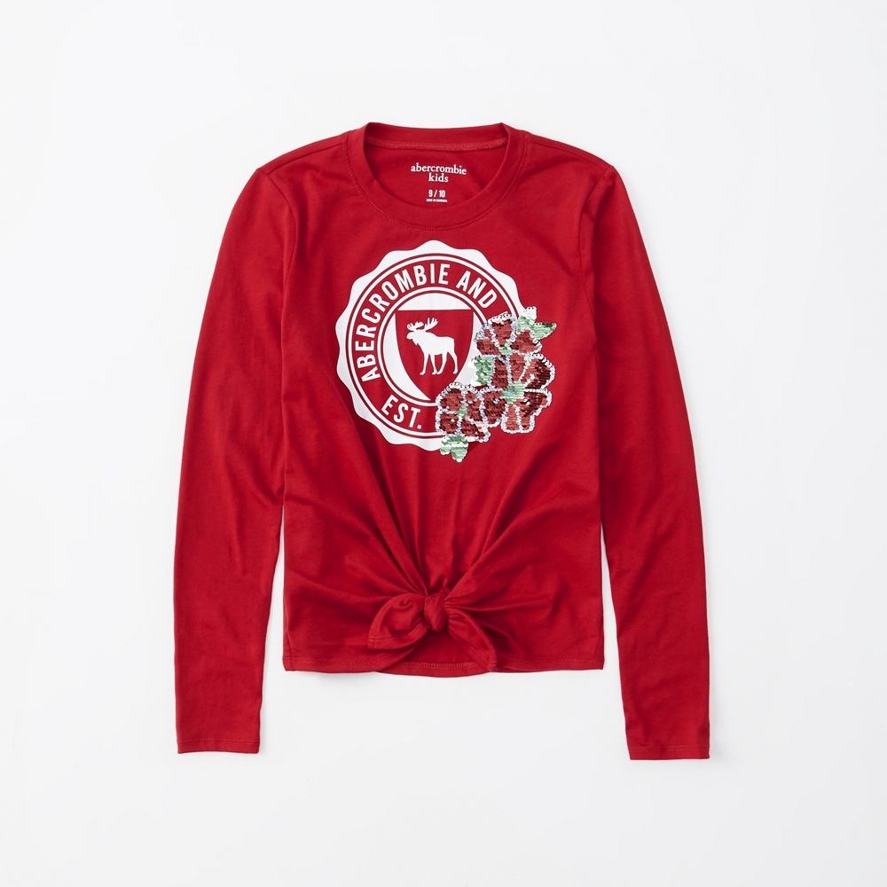 flip sequin tie-front tee