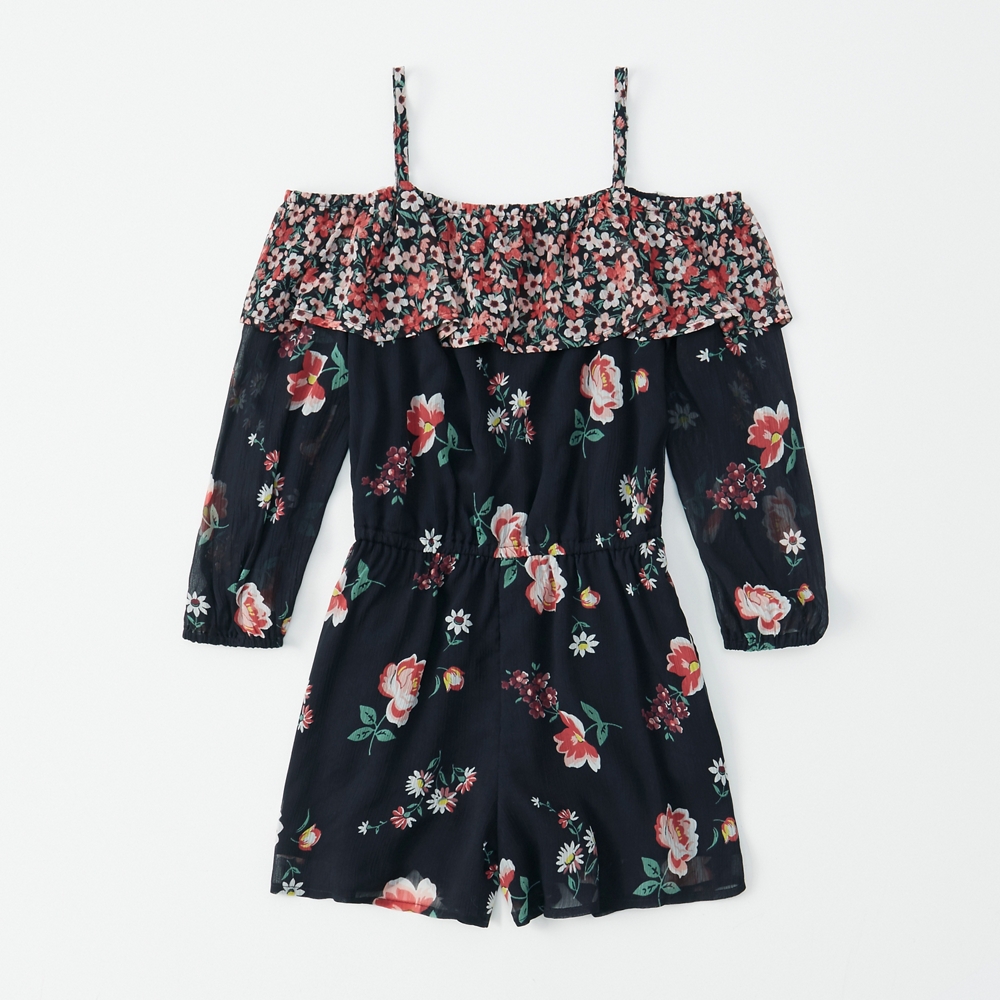 off-the-shoulder ruffle romper