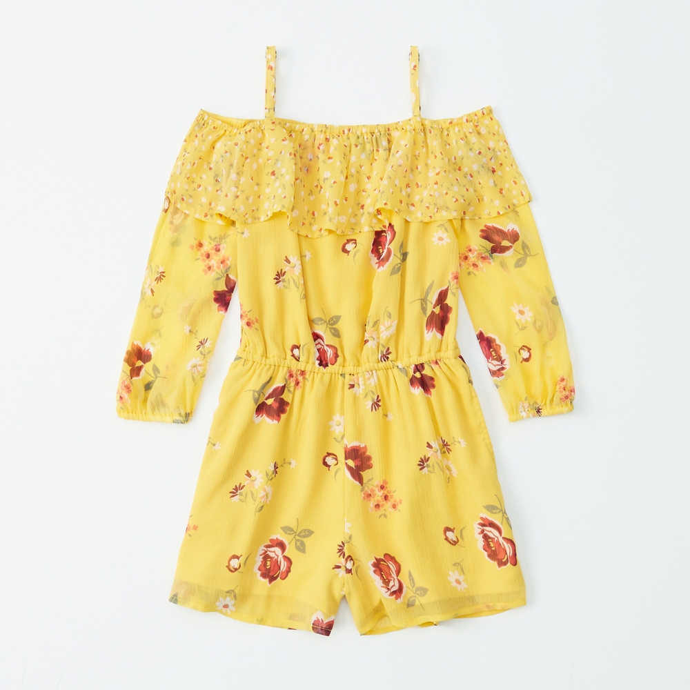 off-the-shoulder ruffle romper