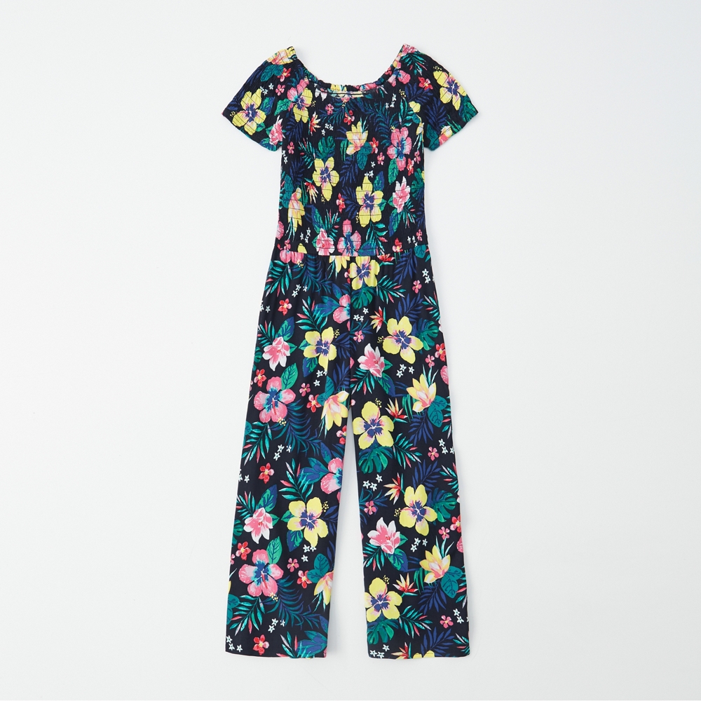 smocked cropped jumpsuit