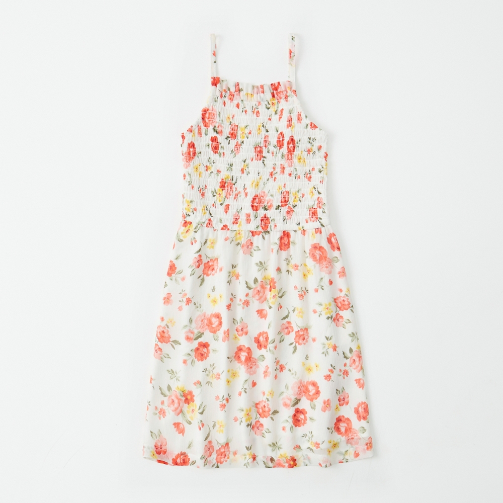 smocked floral dress