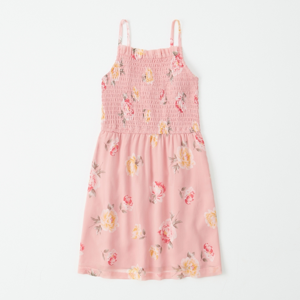 smocked floral dress