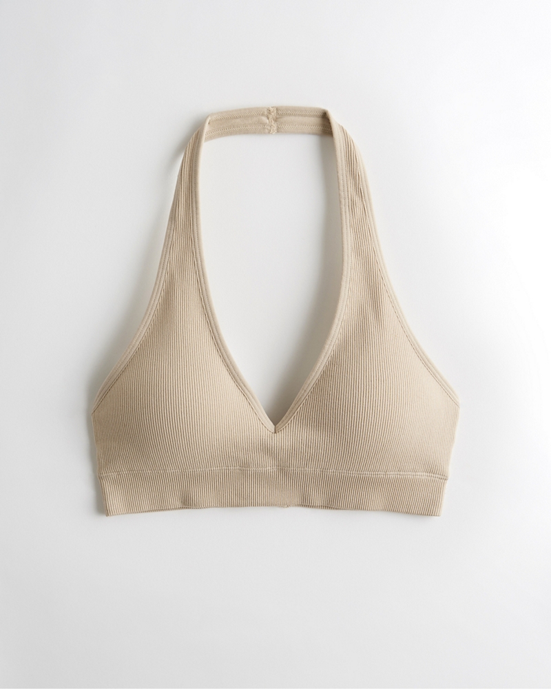 seamless halter bra