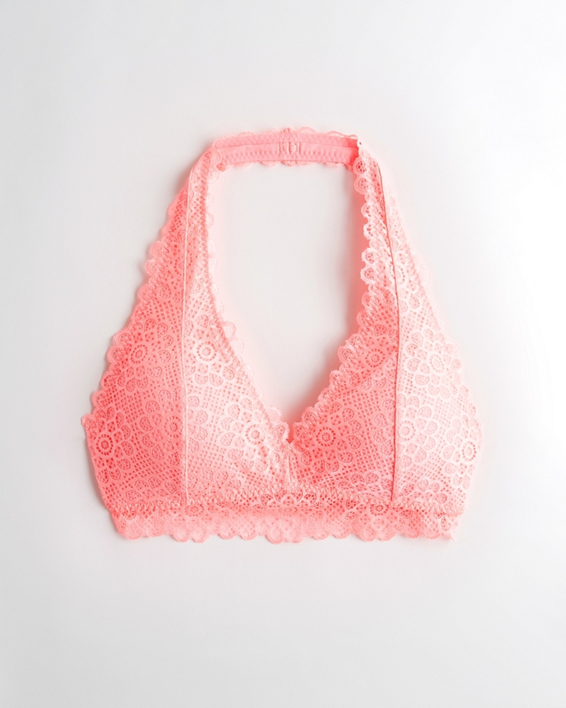 lace halter bralette with removable pads