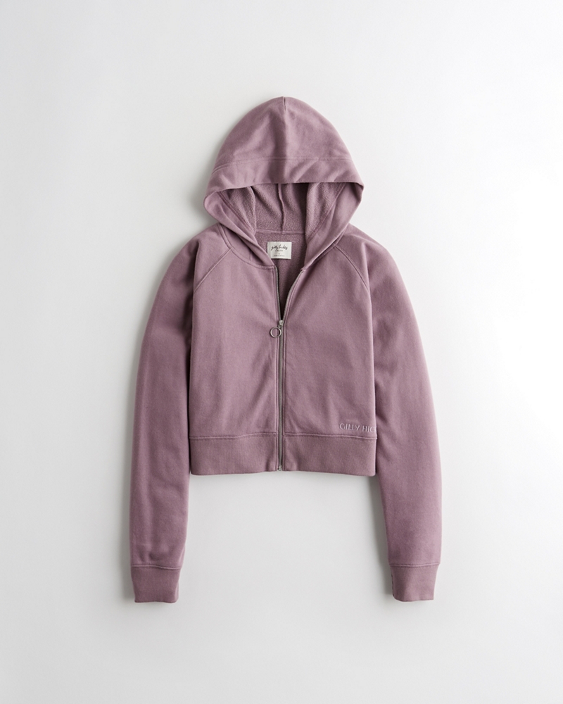 cropped zip up fleece