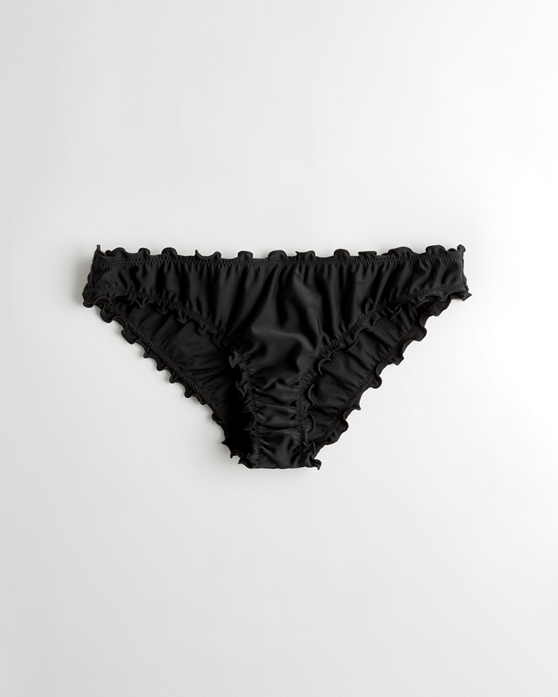 black ruffle swimsuit bottoms