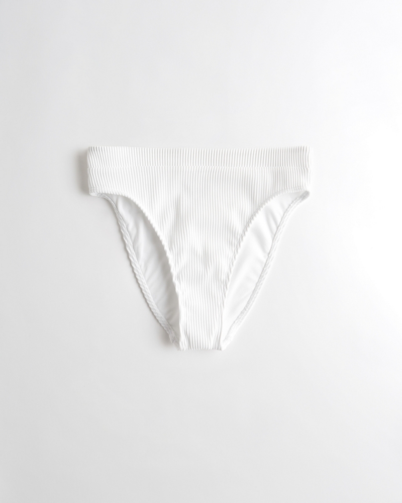 high waisted ribbed bikini bottoms