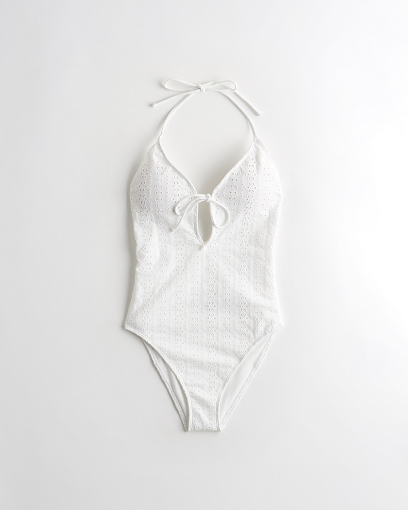 white eyelet swimsuit