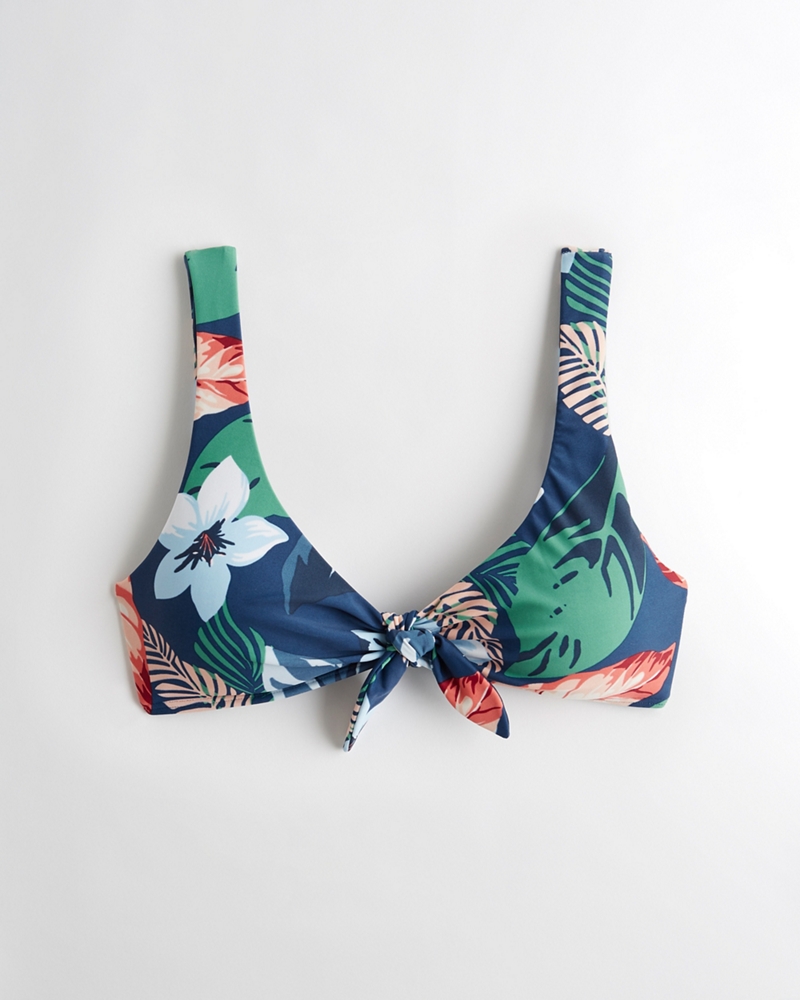 hollister tie front scoop bikini top