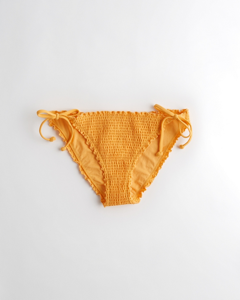 smocked yellow bikini