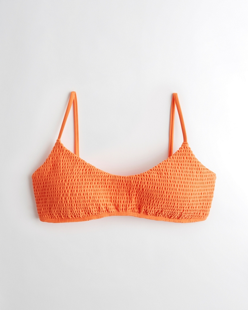 orange smocked bikini