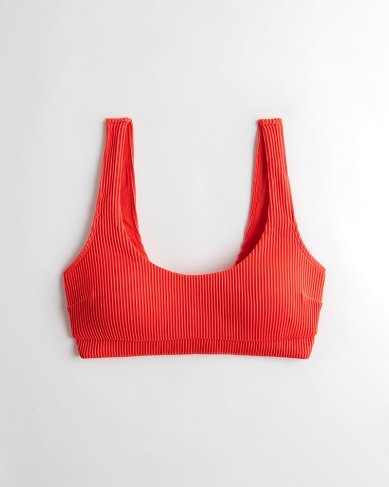 ribbed scoop bikini top hollister