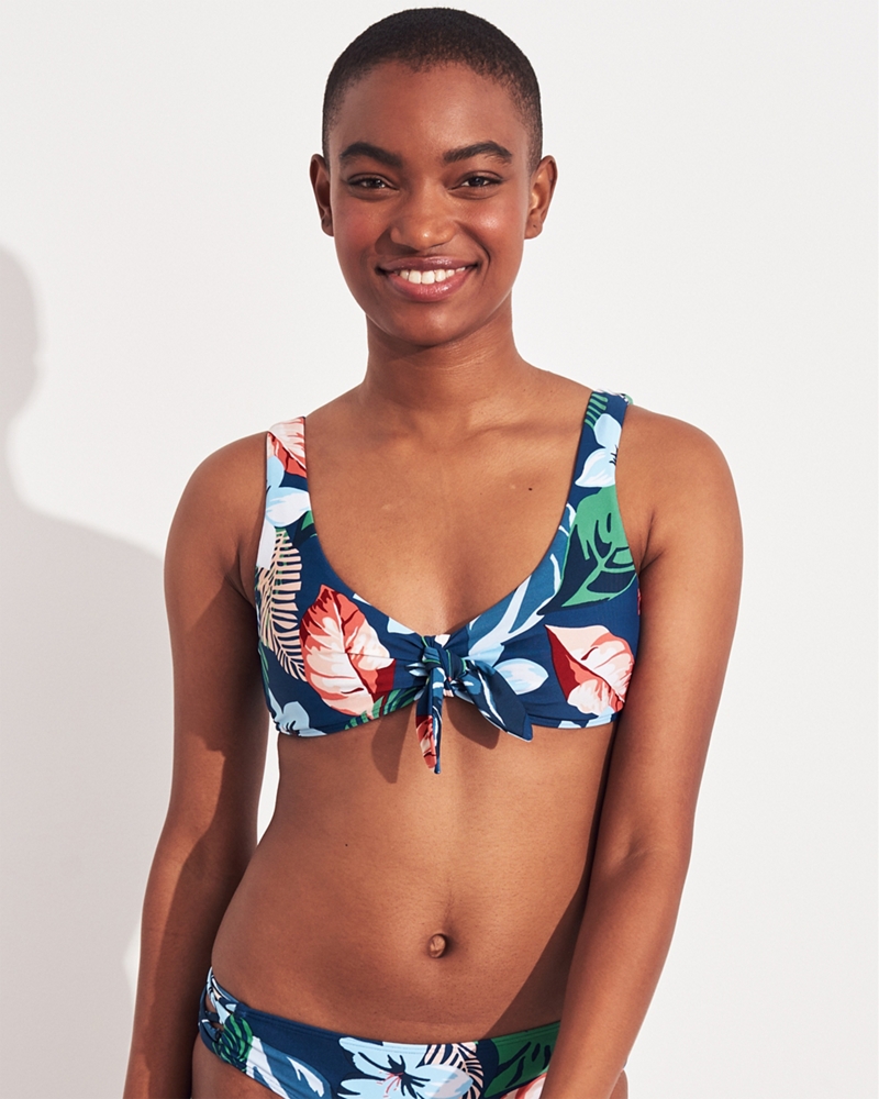 hollister tie front scoop bikini top