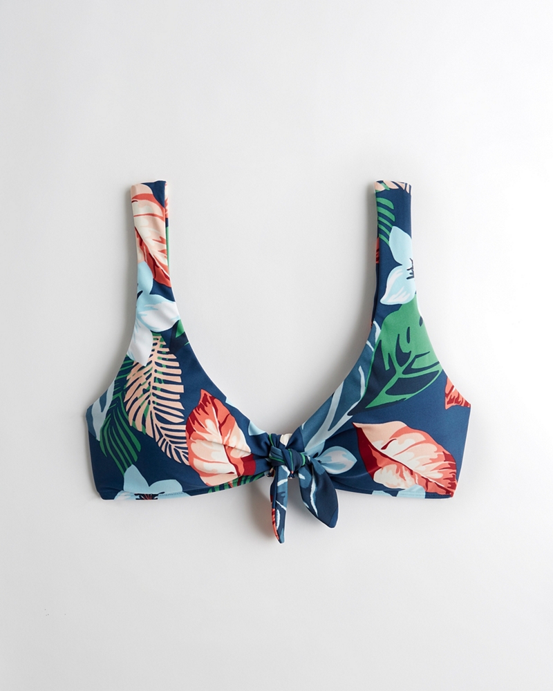 hollister tie front scoop bikini top