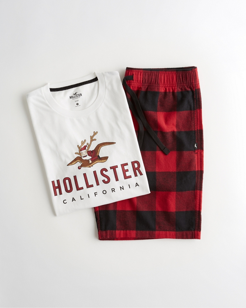 hollister flannel sleep shorts