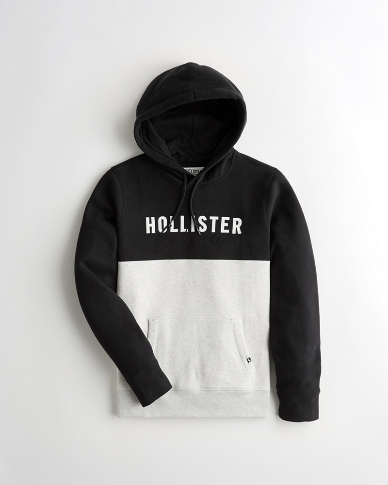 hollister black zip up hoodie