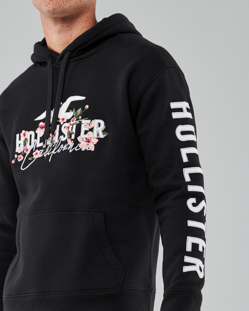 logo hoodie hollister